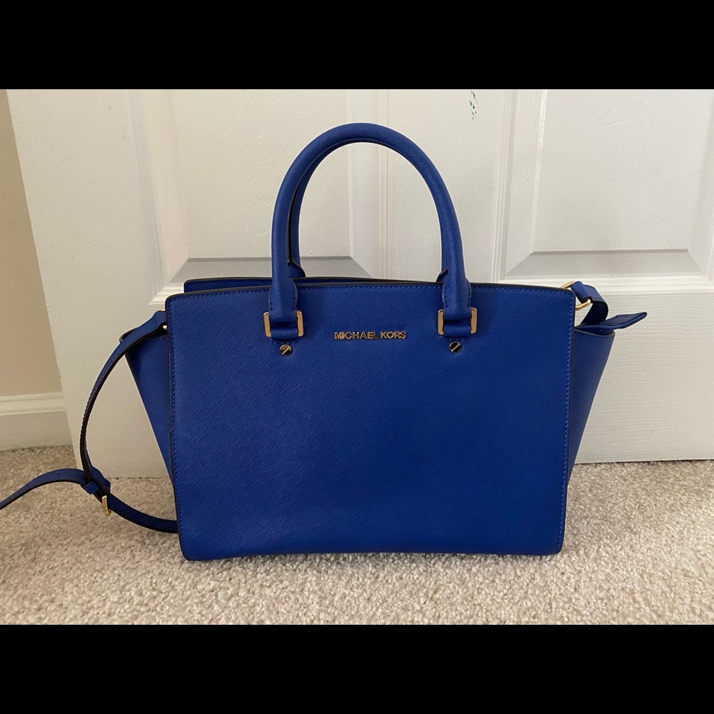 Michael Kors Large Selma Satchel Cobalt Blue